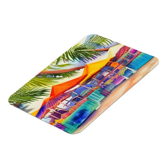 Strandmarkthallen Aquarell Magnet (Linke Seite)