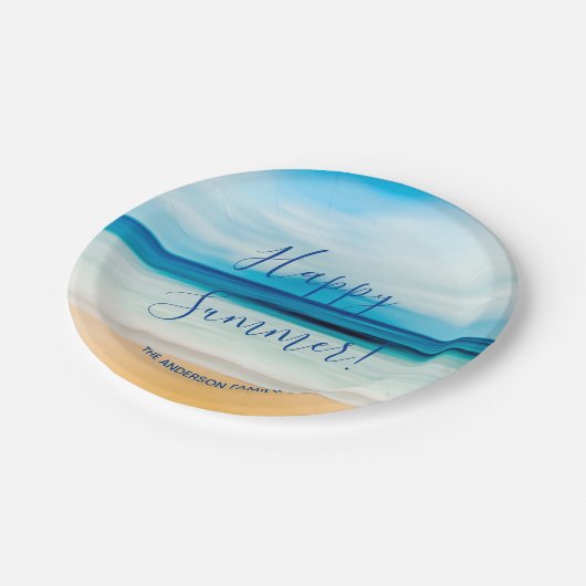 Strandmeer Sommer Party Pappteller (Schrägansicht)