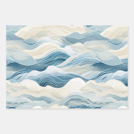 Strandmeer Wasserfarbmuster Geschenkpapier Set (Vorderseite 2)