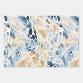 Strandmeer Wasserfarbmuster Geschenkpapier Set (Vorderseite)