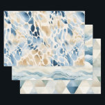 Strandmeer Wasserfarbmuster Geschenkpapier Set<br><div class="desc">Wasserfarbenes Blatt</div>