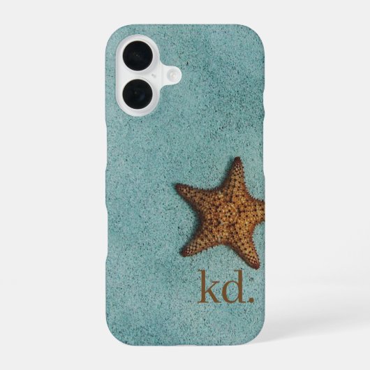 Strandmonogramm iPhone 16 Hülle (Rückseite)