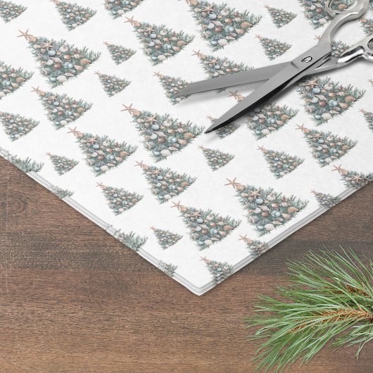 Strandmuschel-Weihnachtsbaum-Muster Seidenpapier