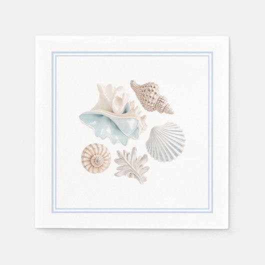 Strandmuscheln Papier Servietten (Vorderseite)