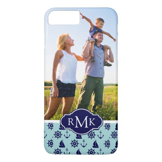 Strandmuster| Ihr Foto & Monogramm Case-Mate iPhone Hülle (Rückseite)