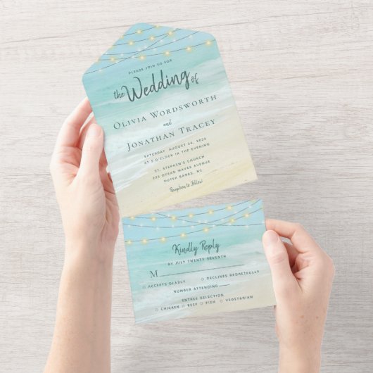 Strandnähe All In One Einladung (Abreißen)