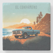 Strandnahe Erinnerungen Steinuntersetzer (Vorderseite)