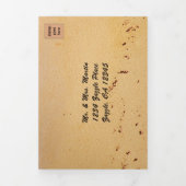 Strandnähe mit Foto bei einer Hochzeit Dreifach Gefaltete Einladung (Cover)