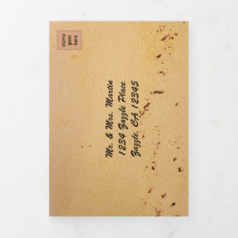 Strandnähe mit Foto bei einer Hochzeit Dreifach Gefaltete Einladung