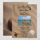 Strandnähe mit Foto Wedding Einladung (Vorne/Hinten)