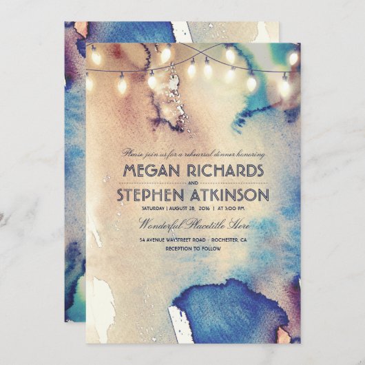 Strandnähe Strandbad Strandbad Probe Abendessen Einladung (Vorne/Hinten)