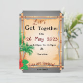 Strandnahe Zusammenkunft Einladung (Stehend Vorderseite)