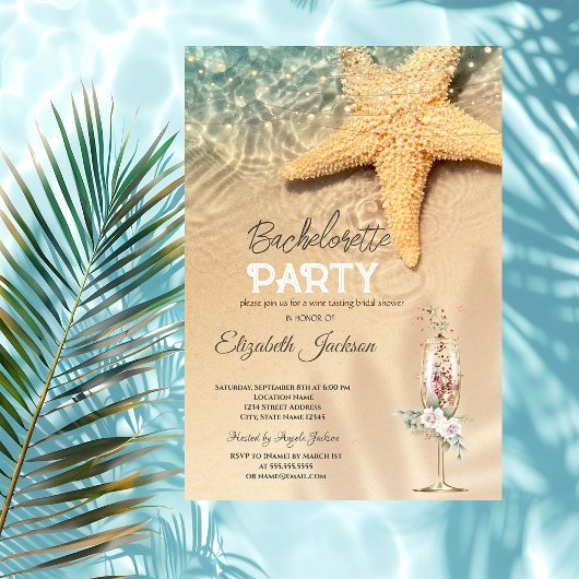 Strandnähten, Blume Bachelorette Einladung