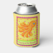 Strandoctopus Gelber Name Personalisiert Dosenkühler (Kanne Rückseite)