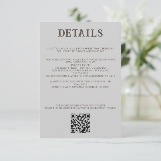 Strandpaar QR-Code und Details Begleitkarte (Stehend Vorderseite)