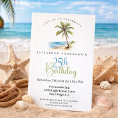 Strandpalme 25. Geburtstag Einladung