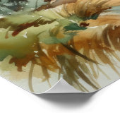 Strandpalme Bäume Wasserfarben Kunst, Dichtung und Poster (Ecke)