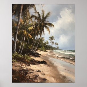 Strandpalme Bäume Wasserfarben Kunst, Dichtung und Poster