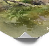 Strandpalme Bäume Wasserfarben Kunst, Dichtung und Poster (Ecke)