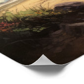 Strandpalme Bäume Wasserfarben Kunst, Dichtung und Poster (Ecke)