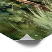 Strandpalme Bäume Wasserfarben Kunst, Dichtung und Poster (Ecke)