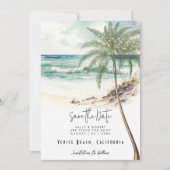 Strandpalme Save the Date Karte (Vorderseite)