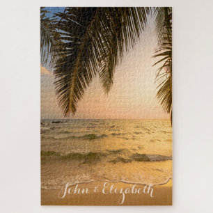 Strandpalme Sonnenuntergang Puzzle