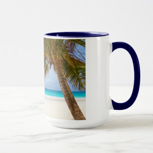 Strandpalme Zweige tropische Insel Sand Meer Tasse (Rechts)