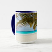 Strandpalme Zweige tropische Insel Sand Meer Tasse (Vorderseite Links)