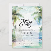 Strandpalmen 40. Party Einladung (Vorderseite)