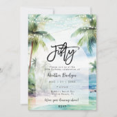 Strandpalmen 50. Geburtstagsparty Einladung (Vorderseite)