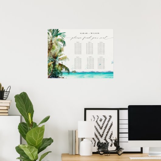 Strandpalmen Hochzeitsstift Poster (Heimbüro)