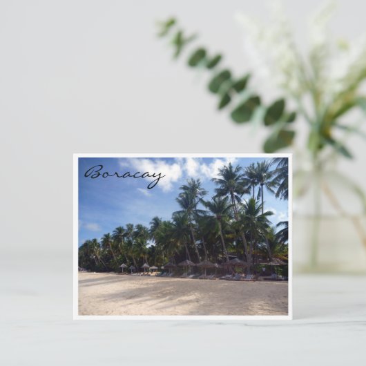 Strandpalmen Postkarte (Stehend Vorderseite)