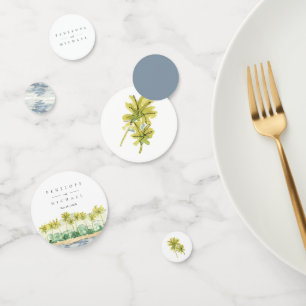 Strandpalmen Tropische Aquarell-Hochzeit Konfetti