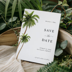 Strandpalmen Tropische Destination Hochzeit Save The Date
