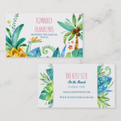 Strandpalmen und Ananas Visitenkarten Visitenkarte (Vorne/Hinten)