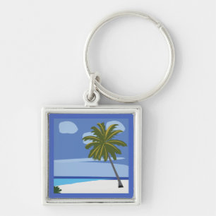 Strandpalmenbaum Urlaubsstrand Schlüsselanhänger