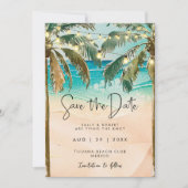 Strandpalmenleuchten Save the Date Karte (Vorderseite)