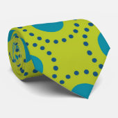 Strandpapier-2 GREEN BLUE POLKA DOT PUNKTE Krawatte (Gerollt)