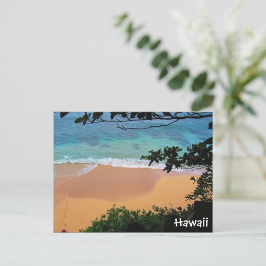 Strandparadies Hawaii Postkarte (Stehend Vorderseite)