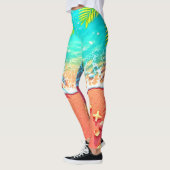 Strandparadies mit rosa Sand Design Leggings (Links)