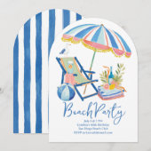 Strandparty Einladung (Vorne/Hinten)