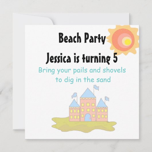 Strandparty Einladung (Vorderseite)