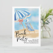 Strandparty Einladung (Stehend Vorderseite)