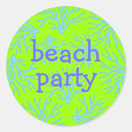 STRANDPARTY PICNIC-STICKER RUNDER AUFKLEBER (Vorderseite)