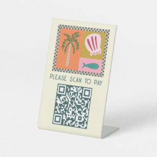 Strandparty SCAN TO PAY Modern Cute BENUTZERDEFINI Sockelschild