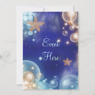 Strandparty Seestern blau Einladung