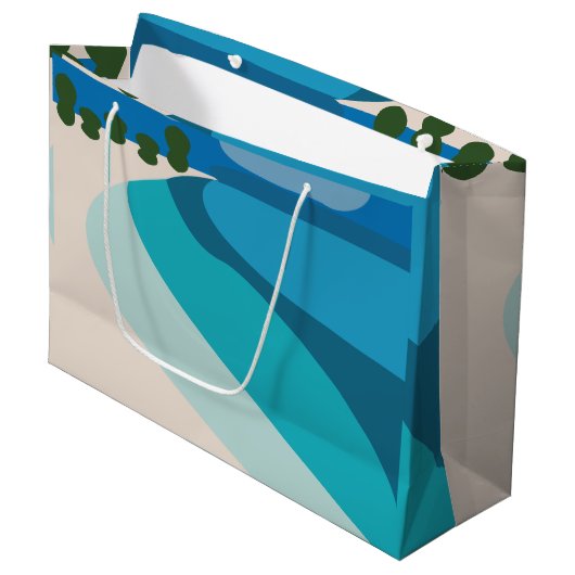 Strandparty-Thema Große Geschenktüte (Vorderseite Schrägansicht)
