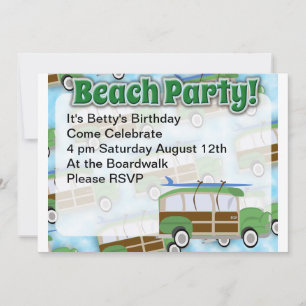 Strandparty-Woodie-Wagen-Einladung Einladung