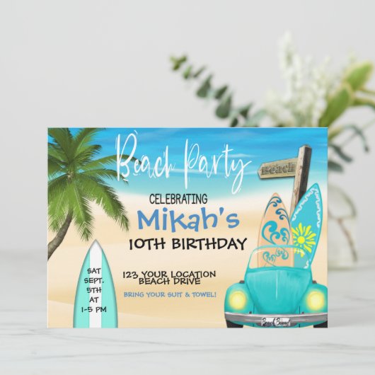 STRANDPARTY, ZEHN GEBURTSTAG, SCHWIMMENDES PARTY (Stehend Vorderseite)